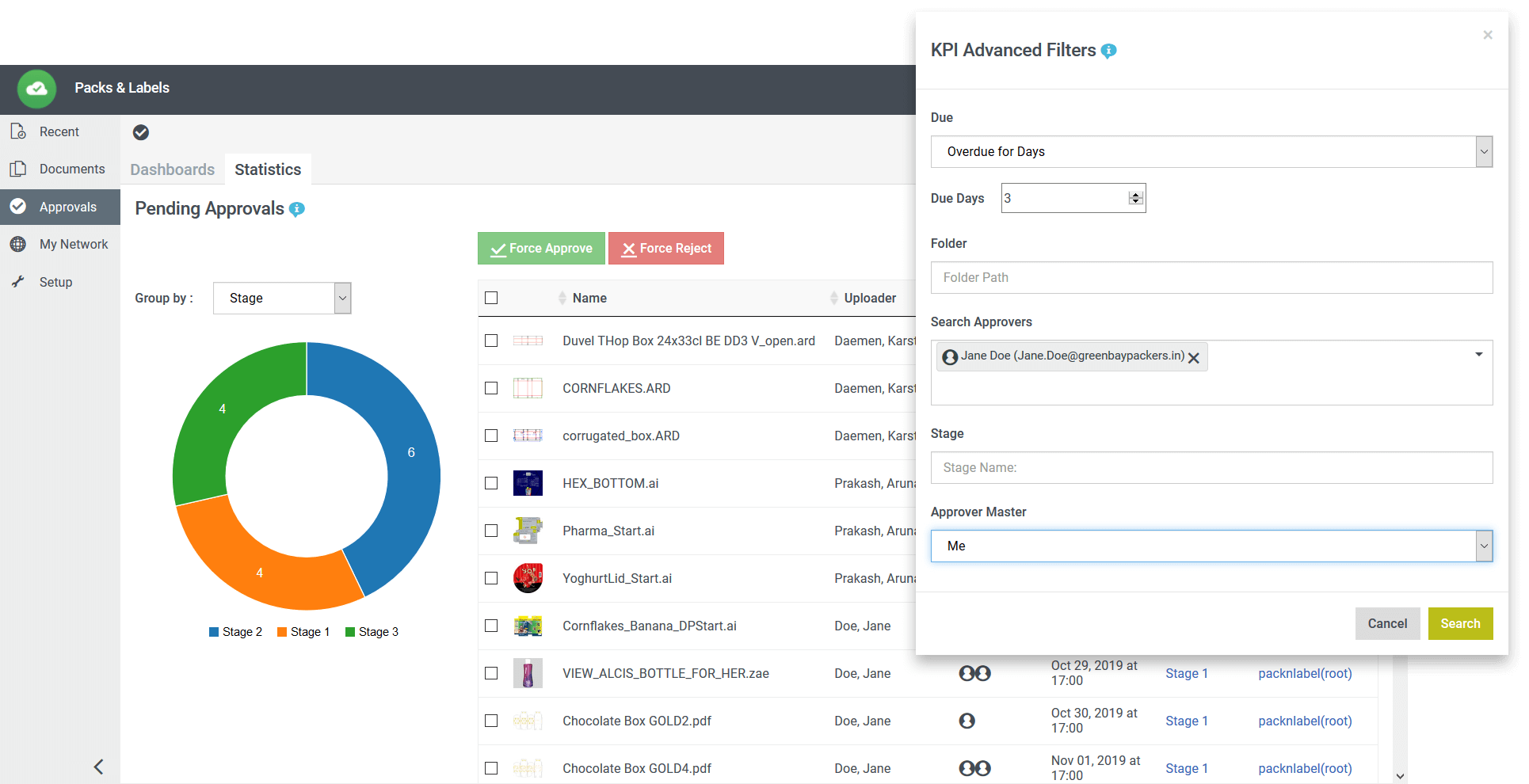 Follow up on Approvals